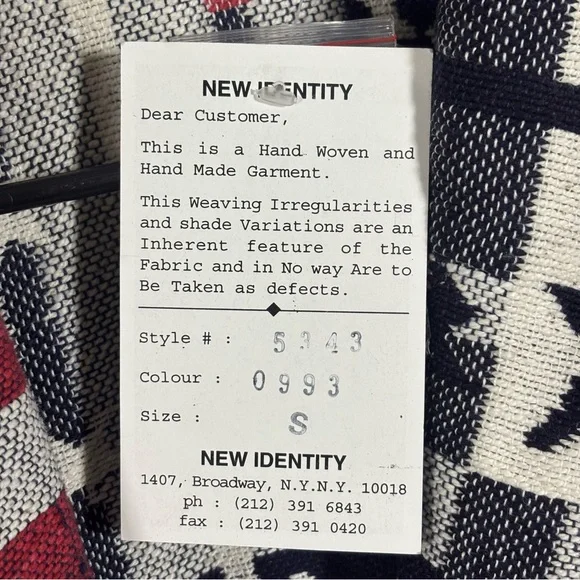 New Identity Hand Woven Red White Blue Stars Stripes Blazer Jacket Women’s Sz. S - Picture 3 of 8